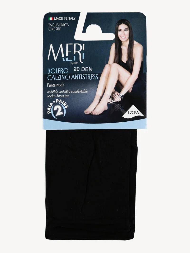 Calzine punta nuda 20 denari antistress - nero