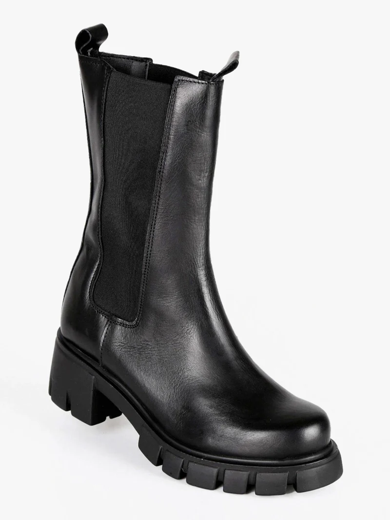 Stivaletti chelsea in pelle - nero