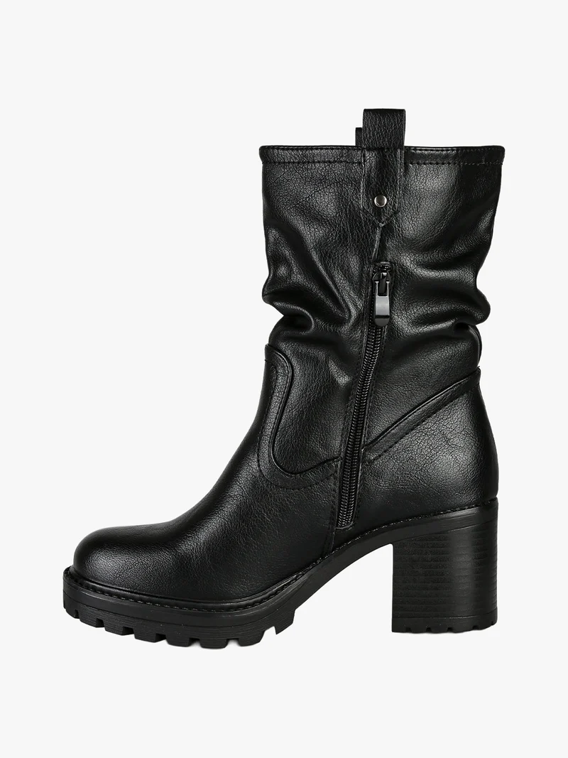 Stivaletti donna con tacco largo e plateu - nero