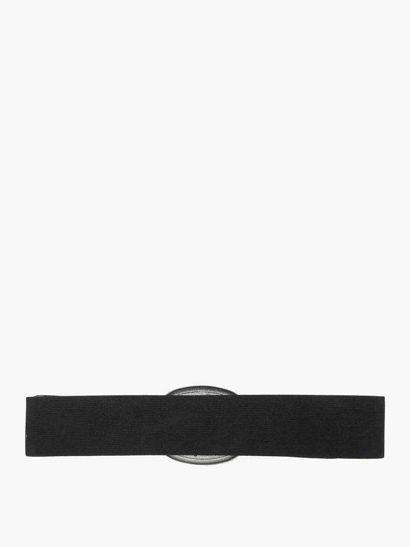 Cintura elastica da donna con fibbia ovale - nero