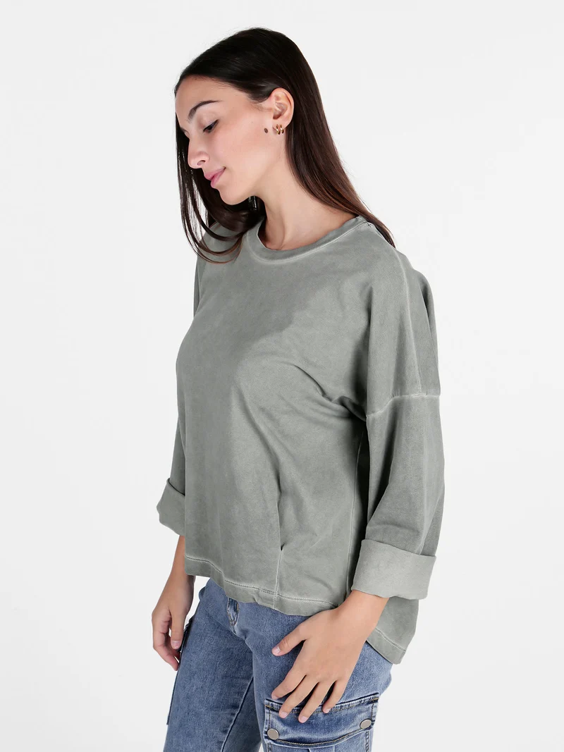 Felpa leggera da donna oversize - militare