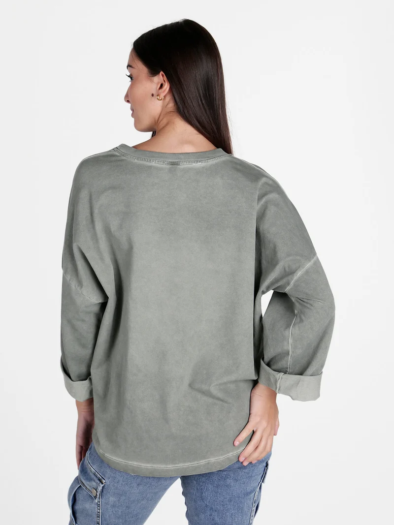 Felpa leggera da donna oversize - militare