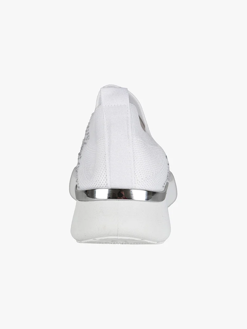 Sneakers donna slip on con strass - bianco