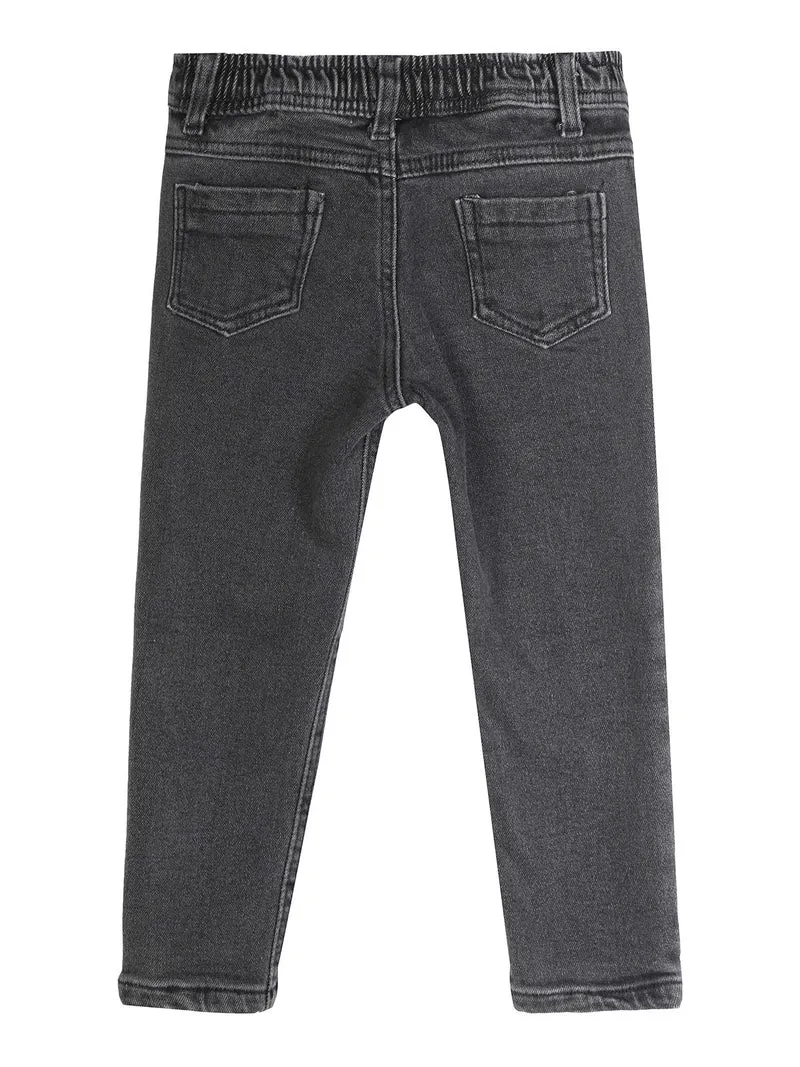 Jeans da bambino con elastico - grigio scuro