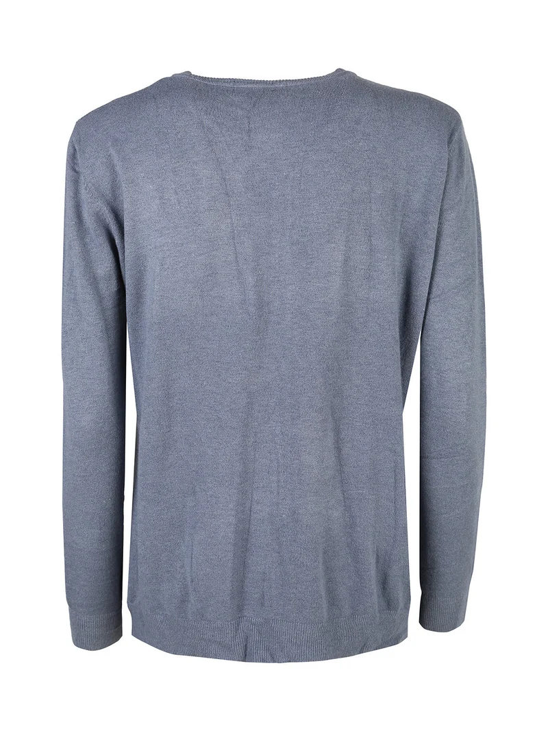 Cardigan girocollo da donna in maglia - jeans