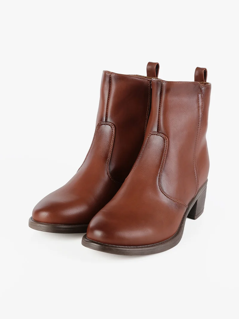 Stivaletti donna con tacco - cuoio