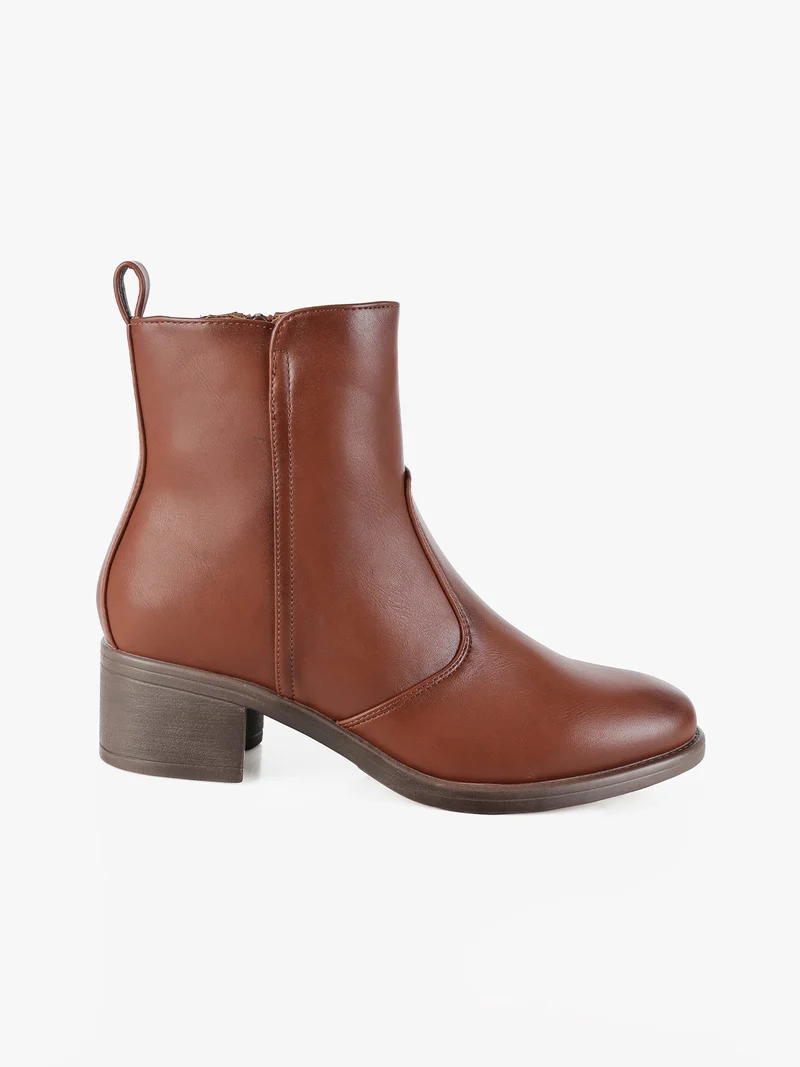 Stivaletti donna con tacco - cuoio