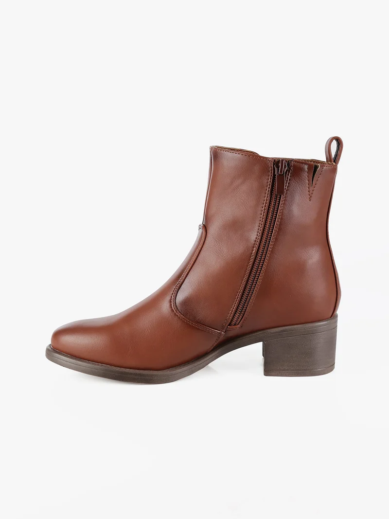 Stivaletti donna con tacco - cuoio