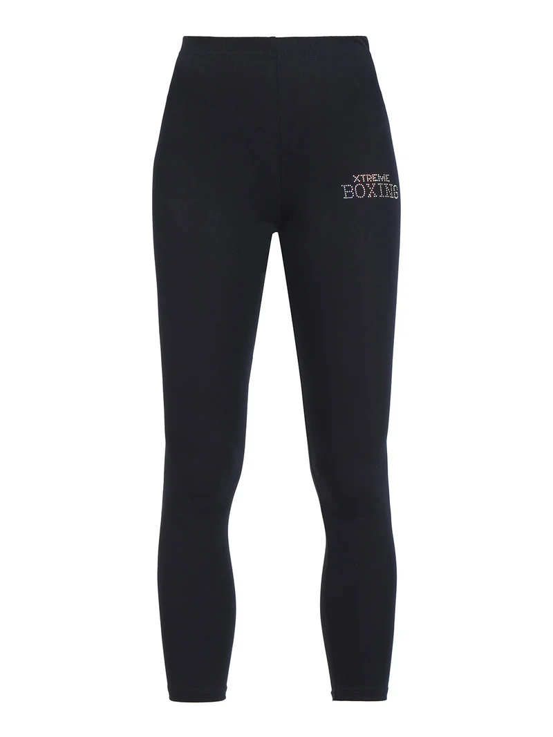 Leggings sportivi da donna con strass - blu scuro