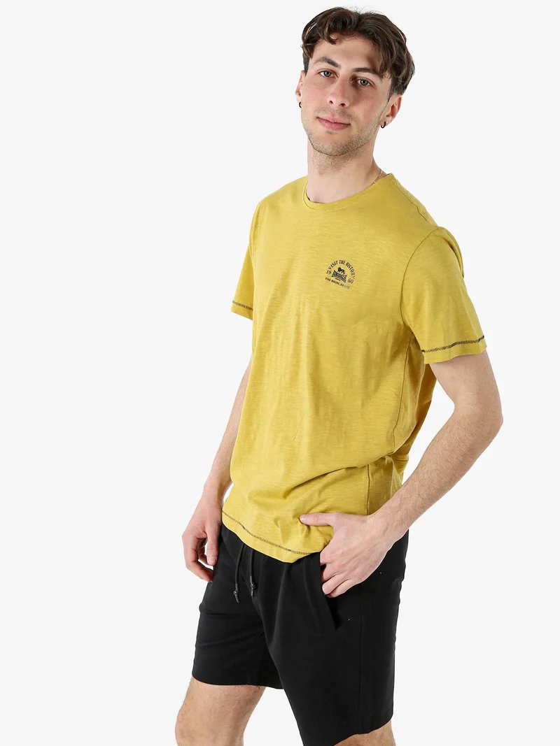 T-shirt da uomo in cotone - giallo