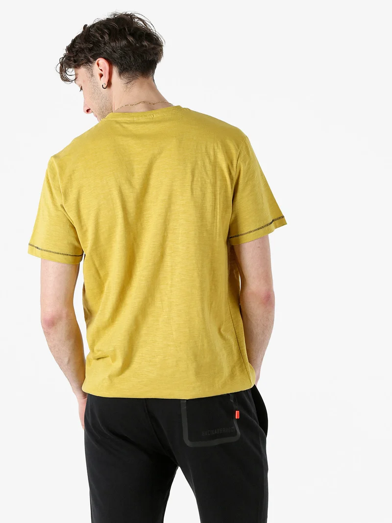 T-shirt da uomo in cotone - giallo