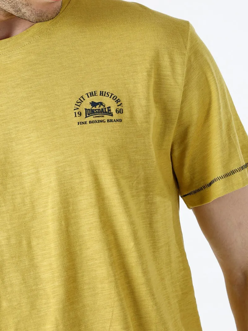 T-shirt da uomo in cotone - giallo