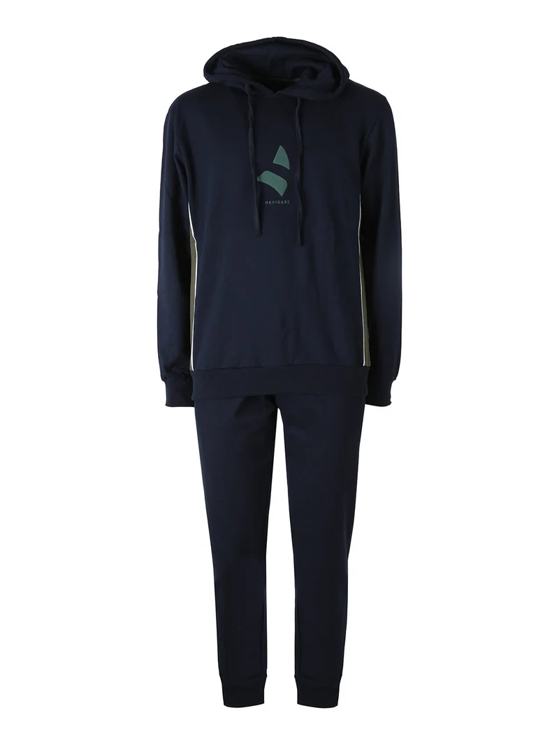 Completo tuta da uomo 2 pezzi con cappuccio - blu
