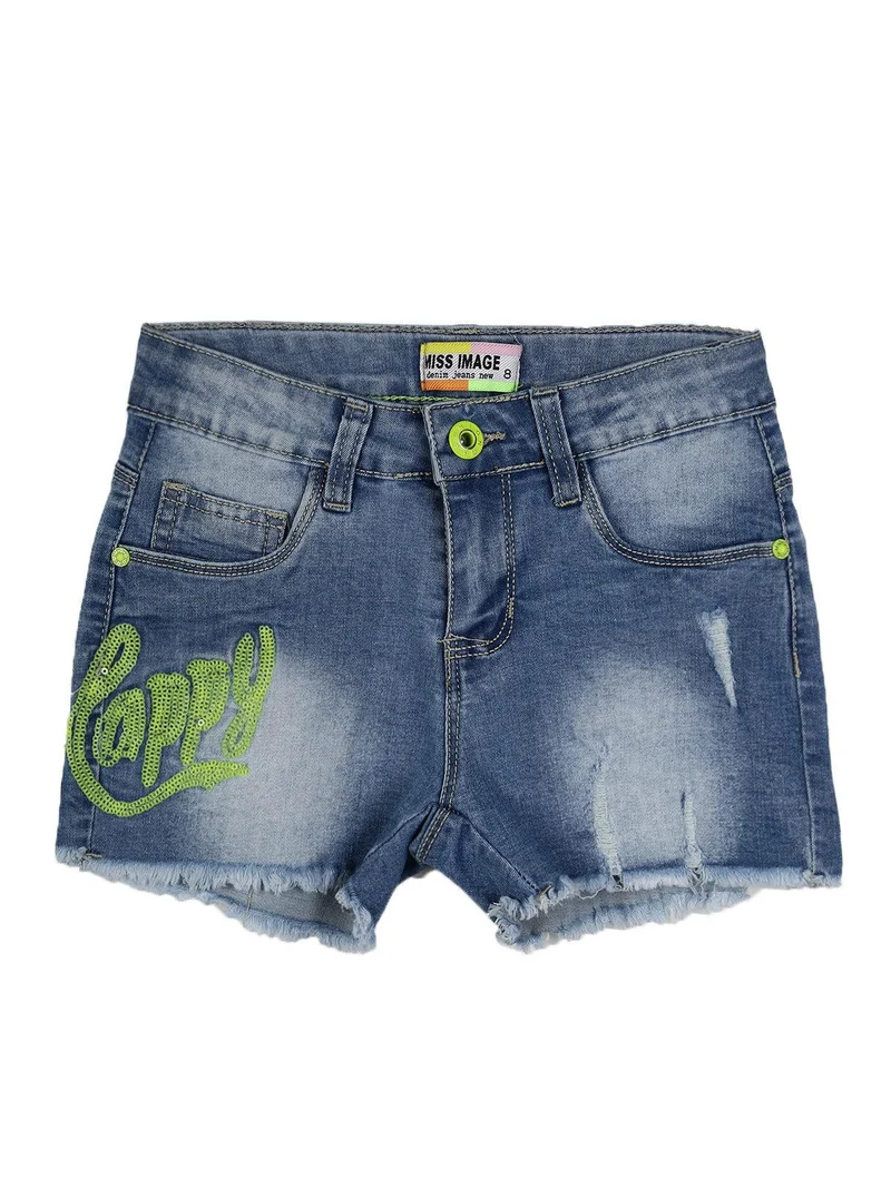Shorts con paillettes - jeans