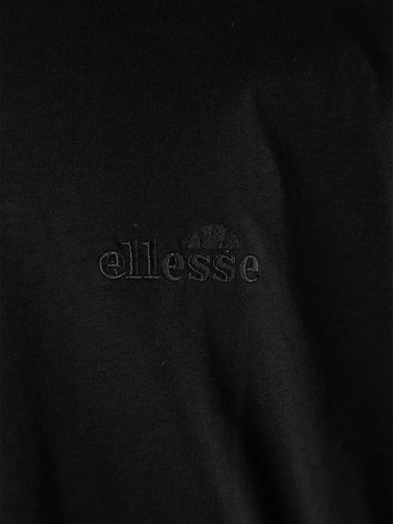 T-shirt girocollo da uomo in cotone con logo - nero