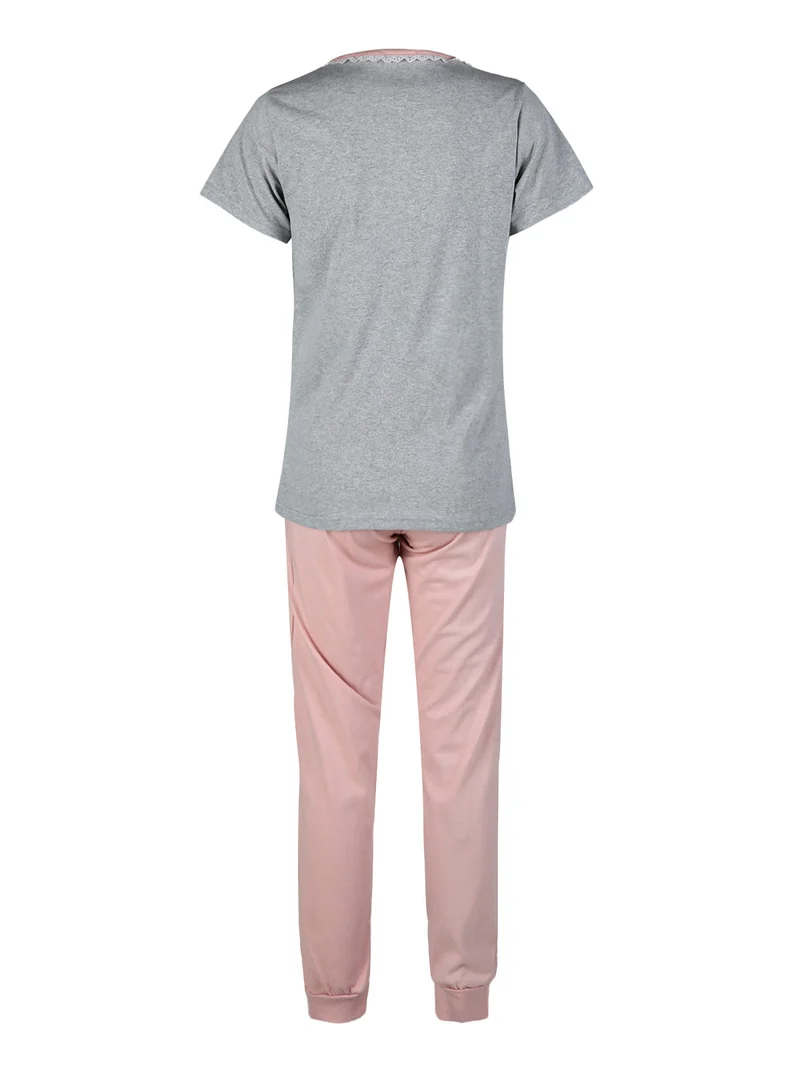 Pigiama corto da donna con doppio pantalone - grigio