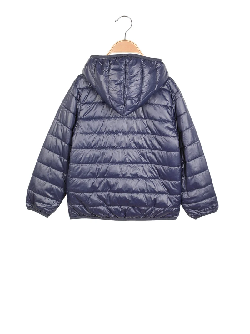 Giubbotto da bambina con cappuccio - blu scuro