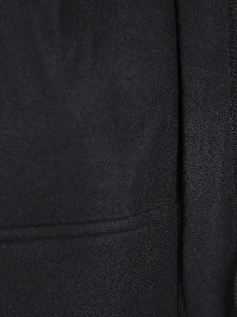 Felpa pesante da uomo con cappuccio e zip - nero