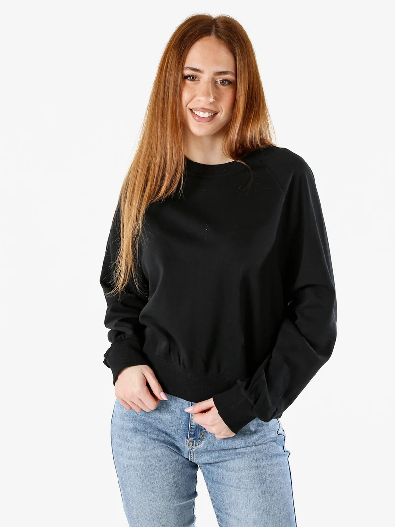 Felpa oversize da donna in cotone - nero