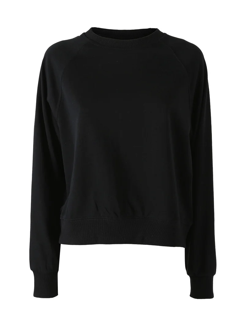 Felpa oversize da donna in cotone - nero