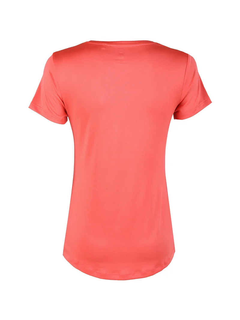 T-shirt sportiva da donna in tessuto tecnico - cuoio