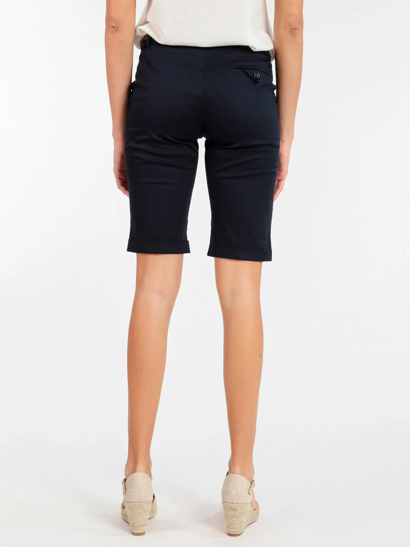 Pantaloni pinocchietto da donna in cotone - blu scuro