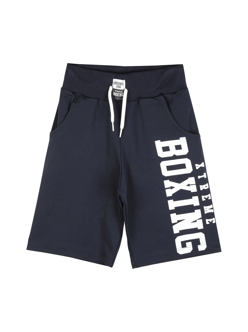 Bermuda in felpa da ragazzo con logo - blu scuro