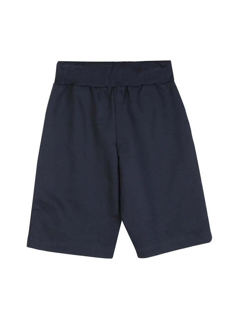 Bermuda in felpa da ragazzo con logo - blu scuro