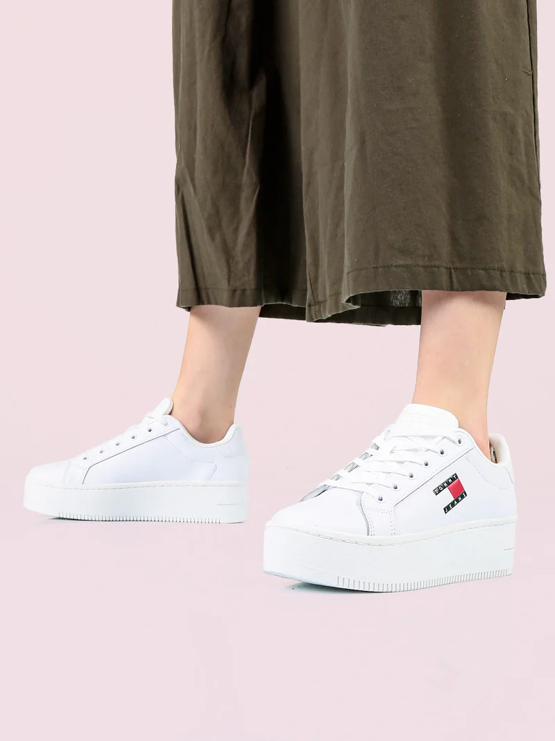 TJW FLATFORM Sneakers in pelle da donna - bianco