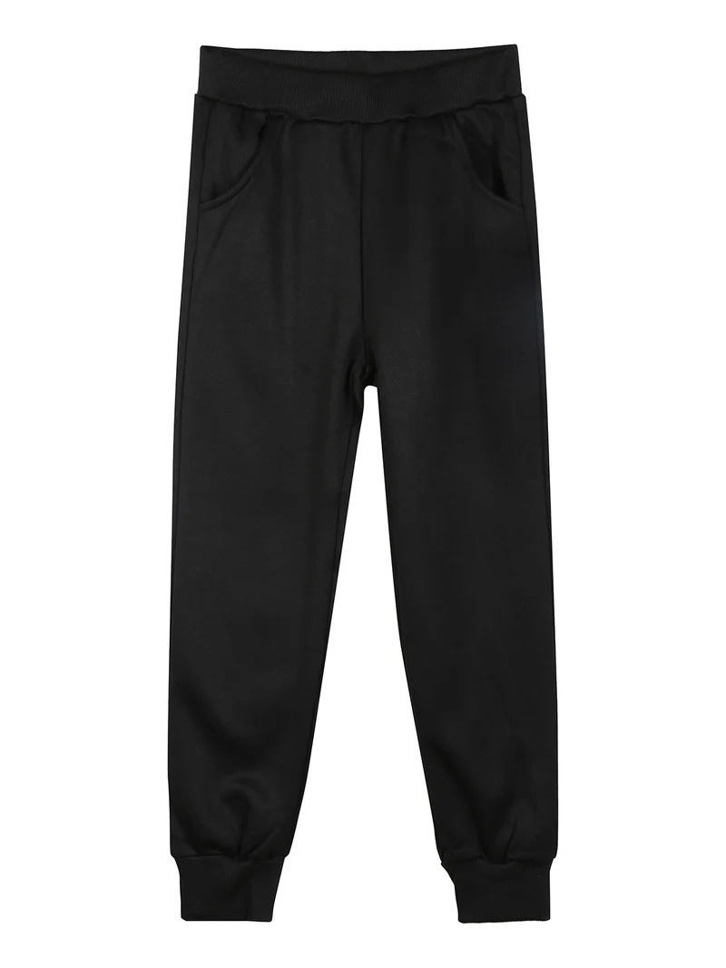Completo tuta 3 pezzi da bambina con cappuccio e zip - nero