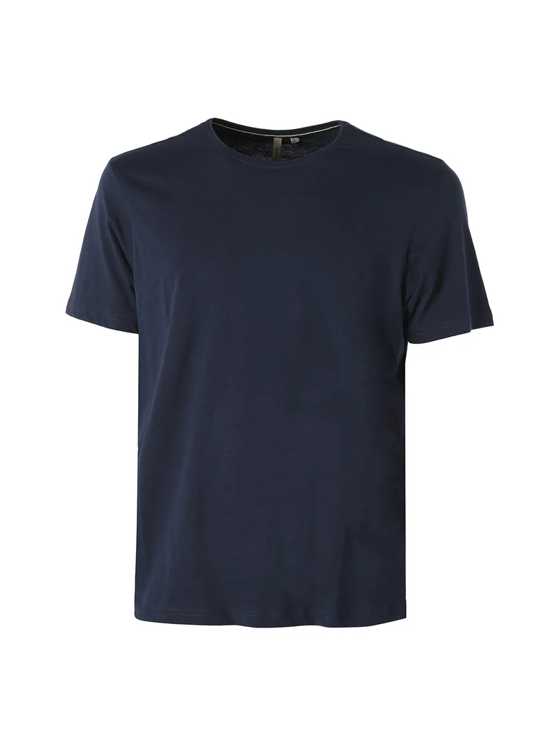 T-shirt girocollo da uomo in cotone - blu scuro
