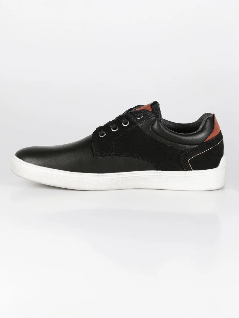 Sneakers basse uomo in ecopelle - nero