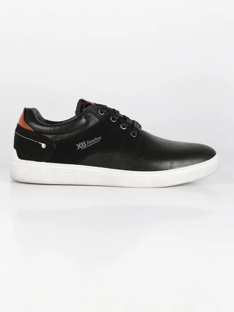 Sneakers basse uomo in ecopelle - nero