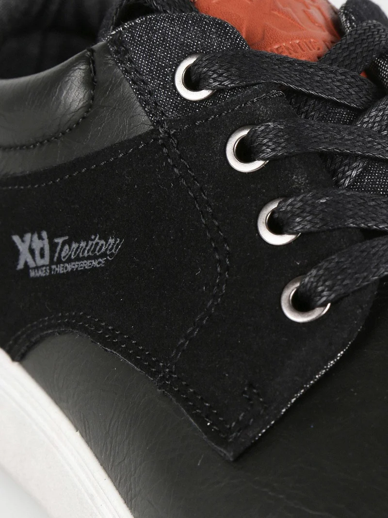 Sneakers basse uomo in ecopelle - nero