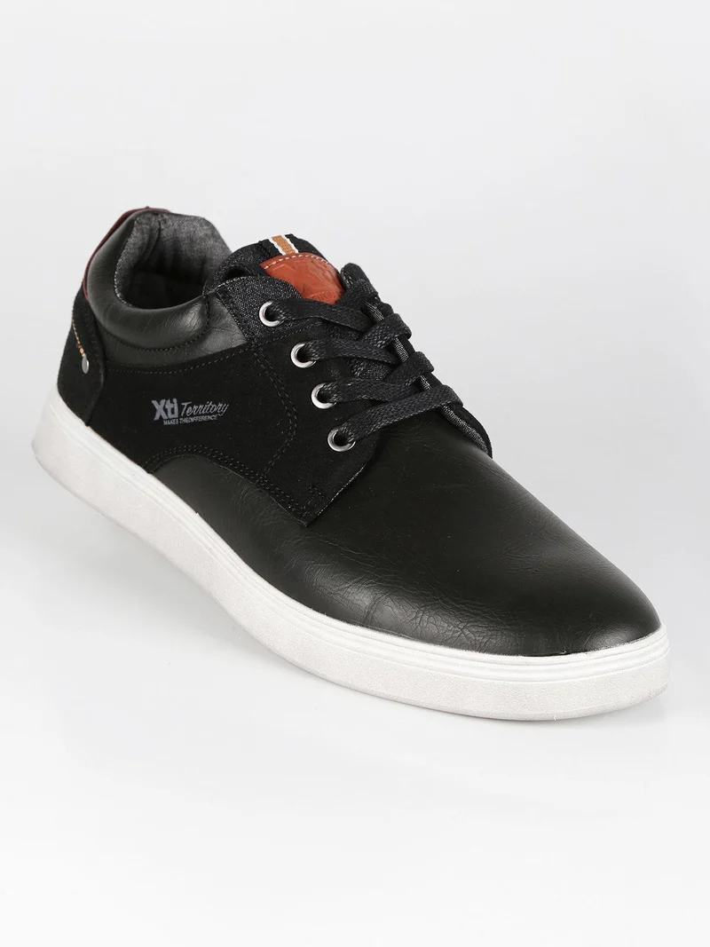 Sneakers basse uomo in ecopelle - nero