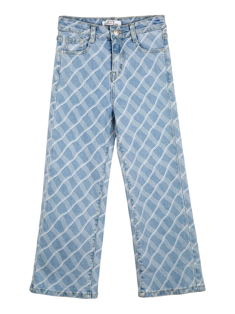 Jeans da bambina geometrici a gamba dritta - jeans