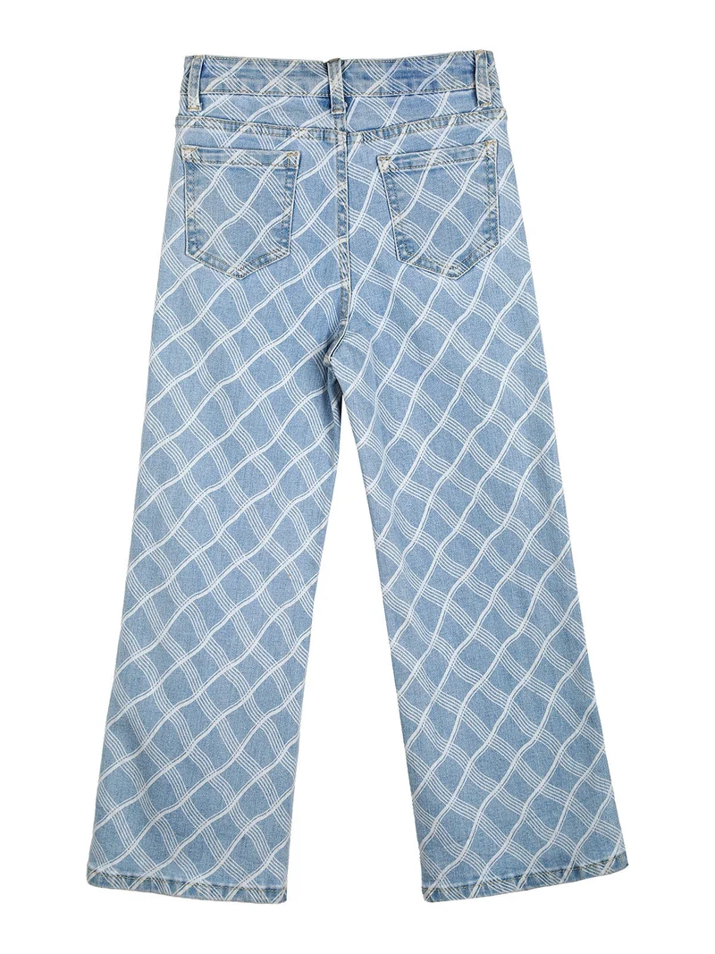 Jeans da bambina geometrici a gamba dritta - jeans