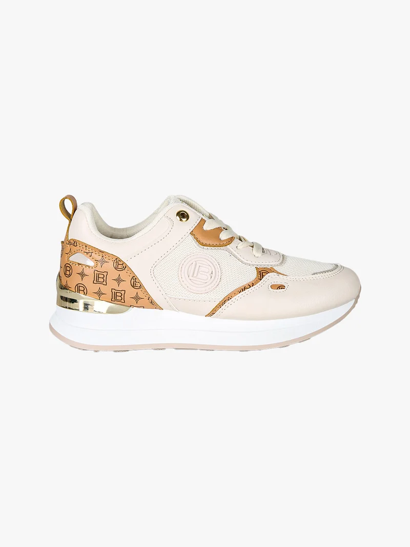 Sneakers casual da donna con platform - beige