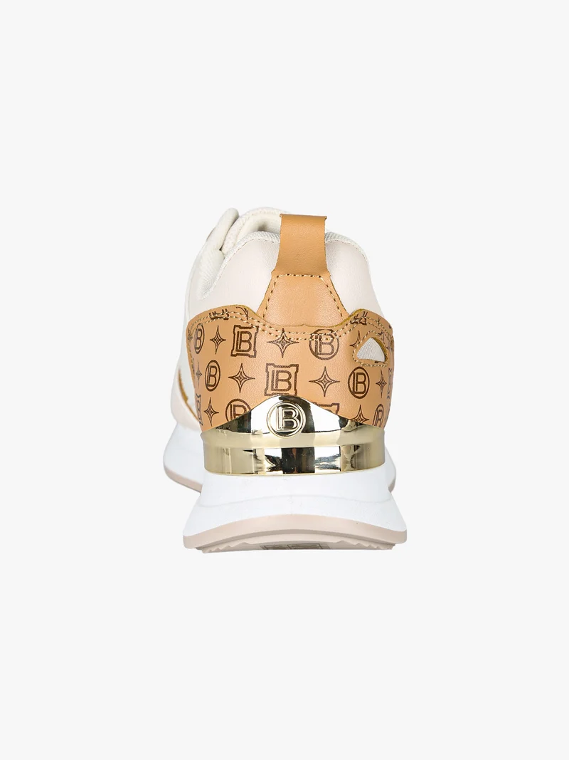 Sneakers casual da donna con platform - beige