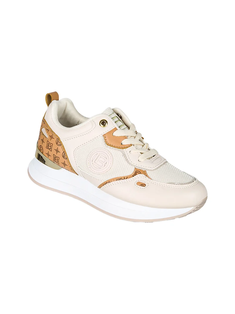 Sneakers casual da donna con platform - beige