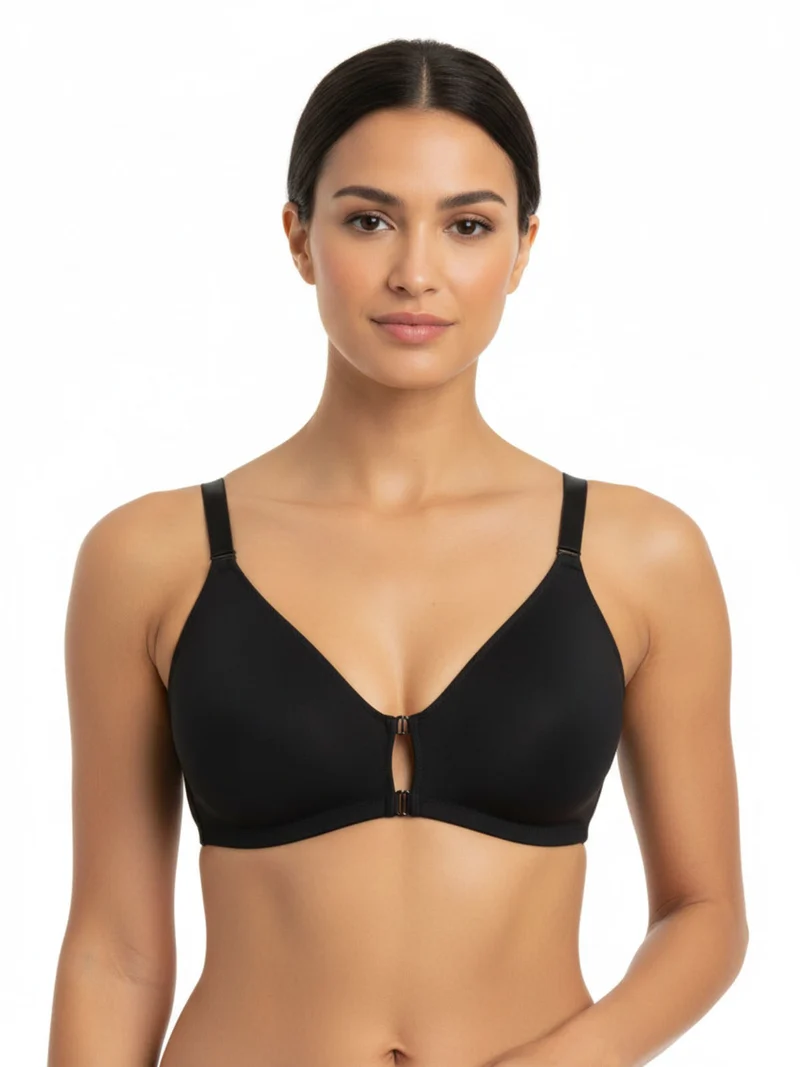 BEAUTY Reggiseno aperto davanti senza ferretto COPPA C- nero