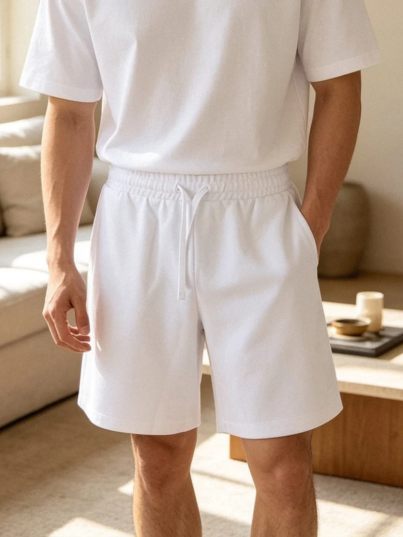 Bermuda da uomo con coulisse - bianco
