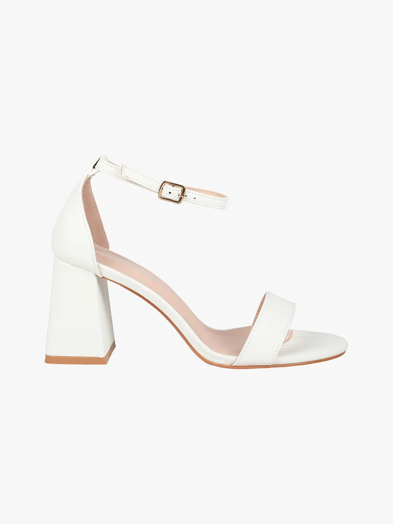 Sandali donna con tacco e tallone coperto - bianco