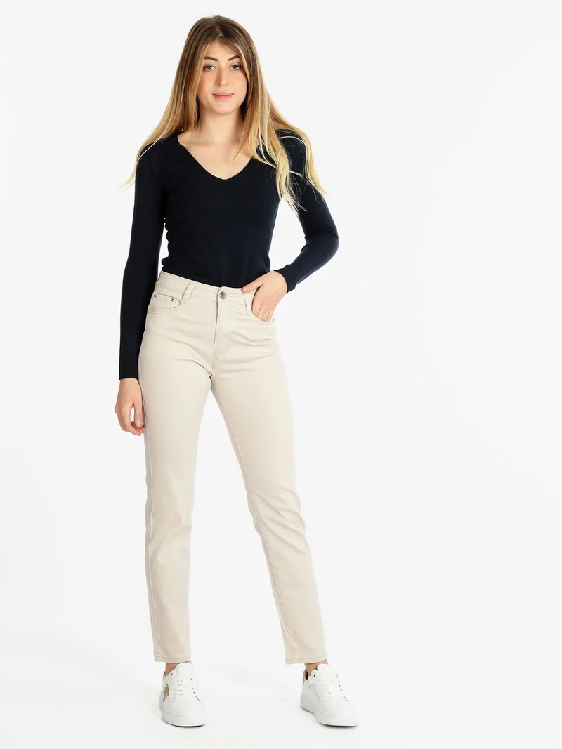 Pullover donna con scollo a V - blu scuro