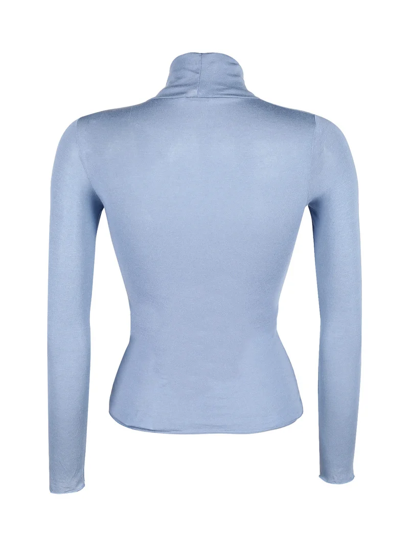 Dolcevita donna in cashmere ultra light - azzurro