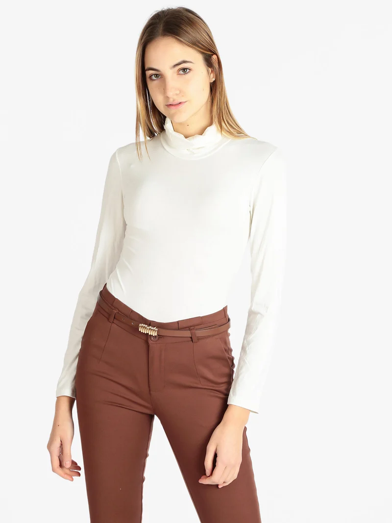 Body dolcevita manica lunga - bianco