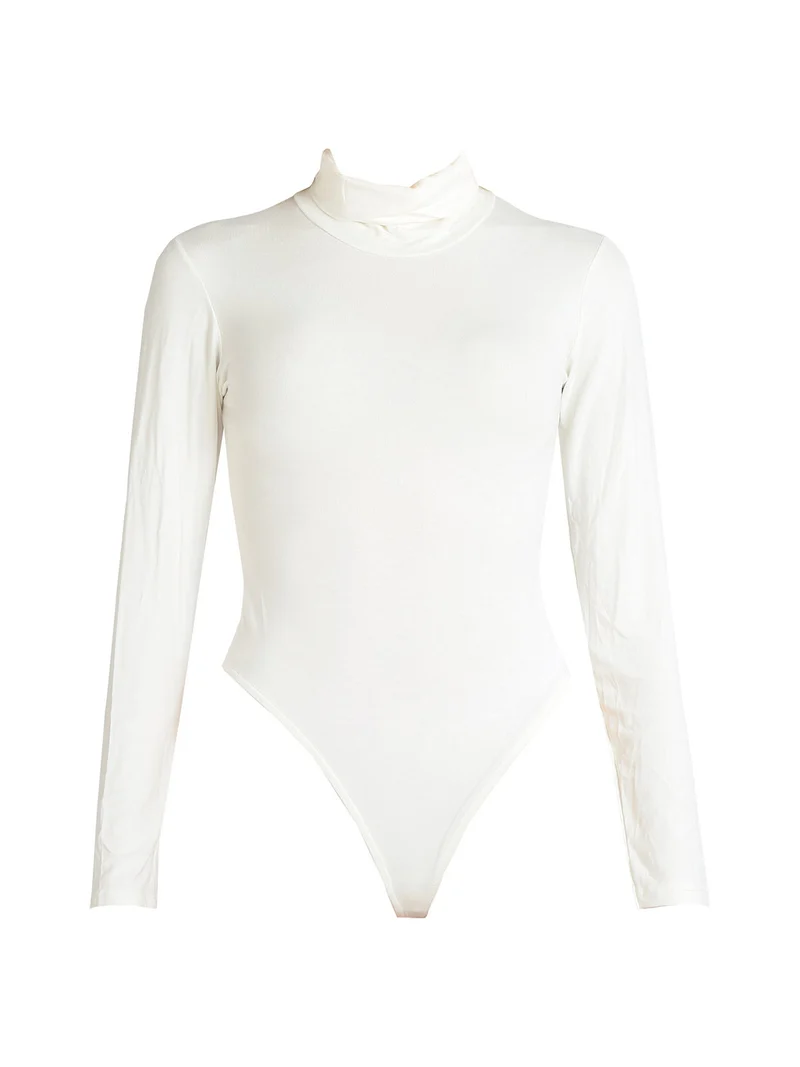Body dolcevita manica lunga - bianco