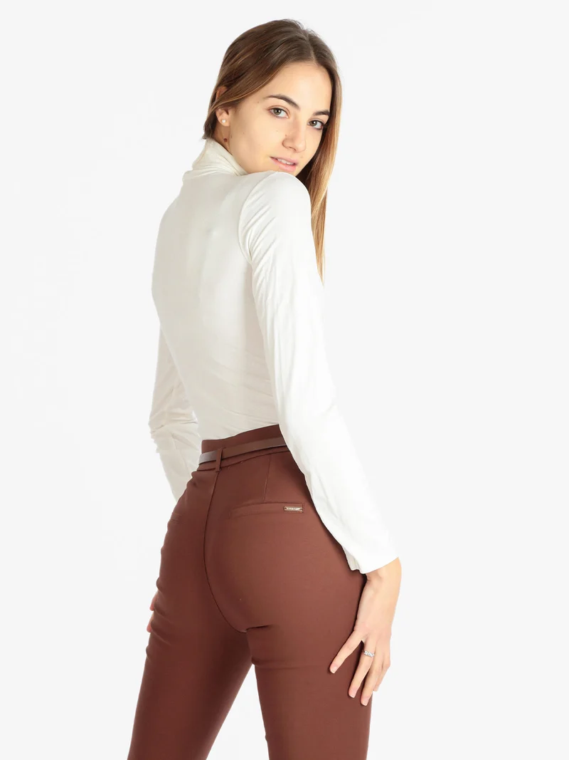 Body dolcevita manica lunga - bianco