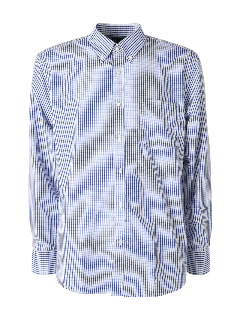 Camicia a quadretti da uomo con maniche lunghe - blu