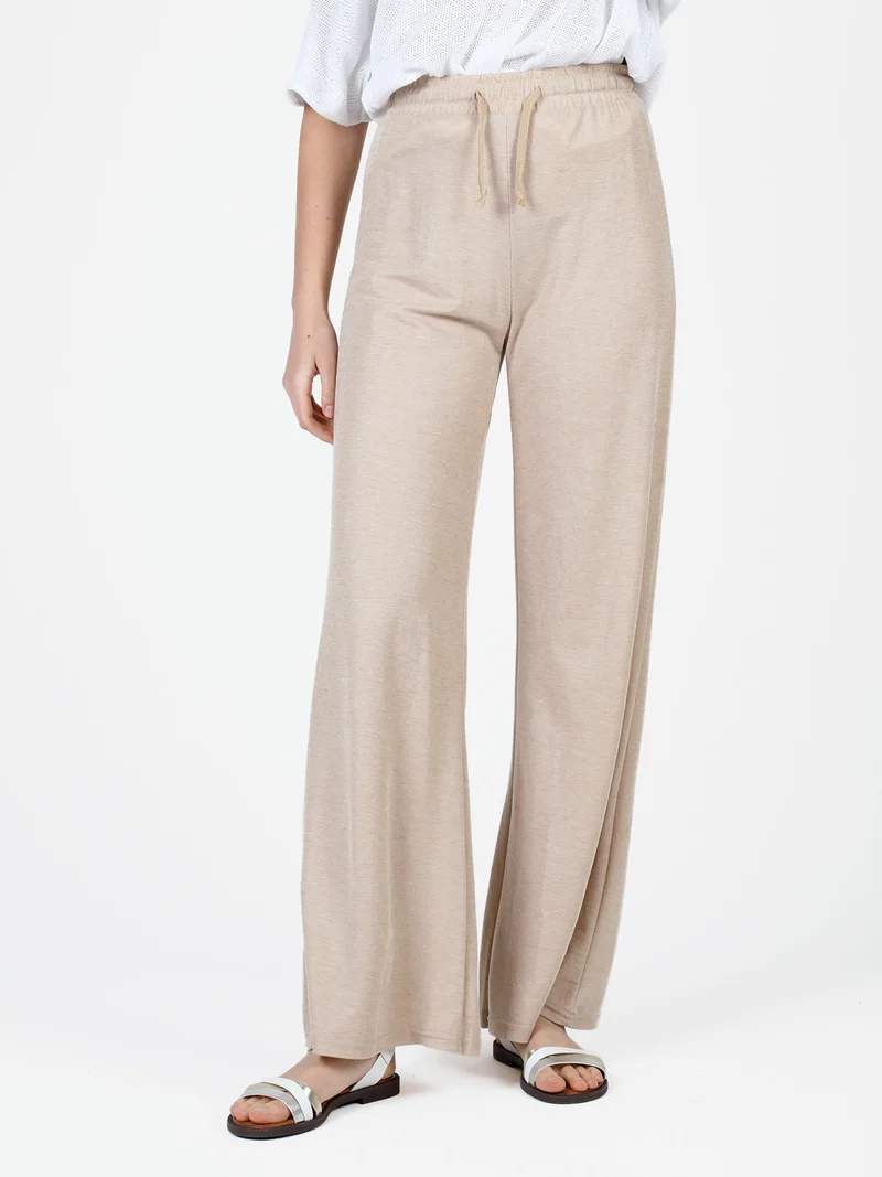 Pantaloni donna a palazzo - beige
